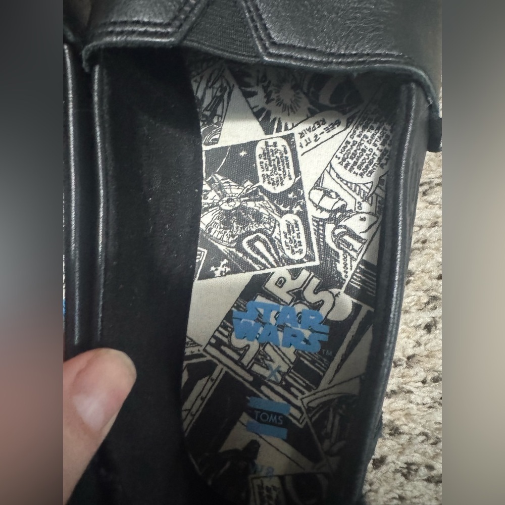 Tom’s Star Wars Black Slip-On Shoes dark side size 8 - Picture 6 of 7